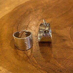 RETIRED James Avery Hammered Hoop Ear Wire Earrings, Sterling Silver